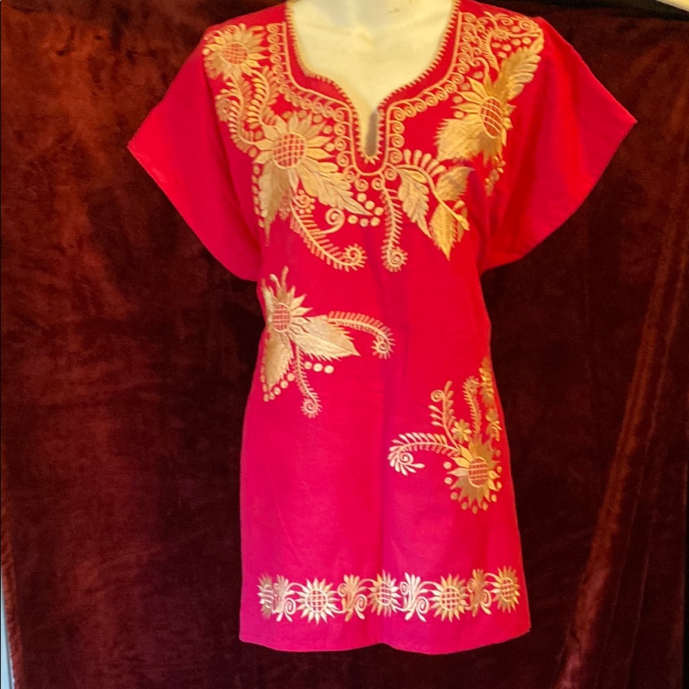Large blause color pink whit flowers
